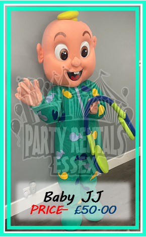 Baby JJ cocomelon Mascot Costume Hire Essex