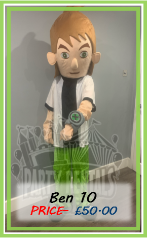 Ben 10 Mascot Costume Hire In Essex