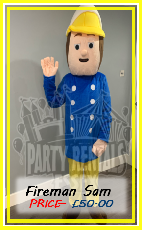 Fireman Sam Mascot Costume Hire In Essex