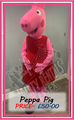 Peppa Pig Mascot Costume Hire In Essex.