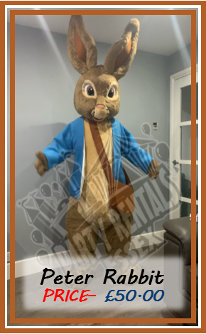 Peter Rabbit Mascot Costume Hire Essex