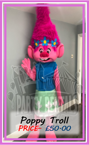 Poppy Troll Mascot Hire In Essex