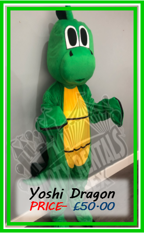 Mario Yoshi Dragon Mascot Costume Hire In Essex